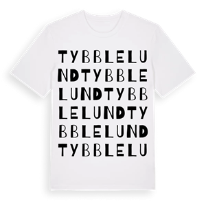 Tybblelund ordlek t-shirt – ekologisk bomull t-shirt från Pinshirt