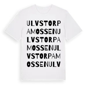 Ulvstorpamossen ordlek t-shirt – ekologisk bomull t-shirt från Pinshirt