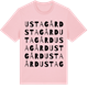 Pink Cotton t-shirt med Usta gård ordlek t-shirt