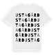 White t-shirt med Usta gård ordlek t-shirt