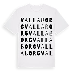 Vallaborg ordlek t-shirt – ekologisk bomull t-shirt från Pinshirt