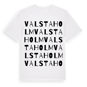 Valstaholm ordlek t-shirt – ekologisk bomull t-shirt från Pinshirt