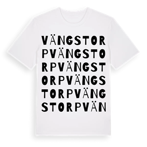 Vängstorp ordlek t-shirt – ekologisk bomull t-shirt från Pinshirt