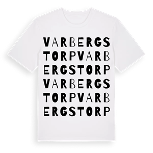 Varbergstorp ordlek t-shirt – ekologisk bomull t-shirt från Pinshirt