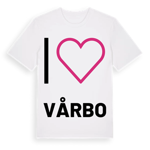 Jag älskar Vårbo t-shirt stort tryck – ekologisk bomull t-shirt från PinShirt