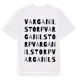 White t-shirt med Varganilstorp ordlek t-shirt