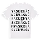 White t-shirt med Vaskebäcken ordlek t-shirt