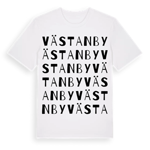 Västanby ordlek t-shirt – ekologisk bomull t-shirt från Pinshirt