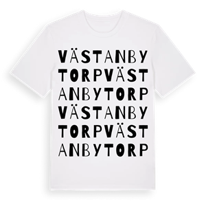 Västanbytorp ordlek t-shirt – ekologisk bomull t-shirt från Pinshirt
