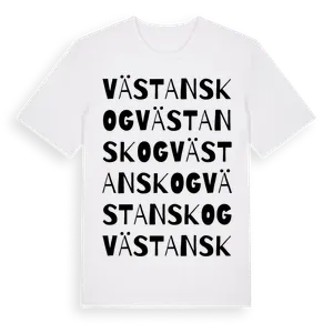 Västanskog ordlek t-shirt – ekologisk bomull t-shirt från Pinshirt