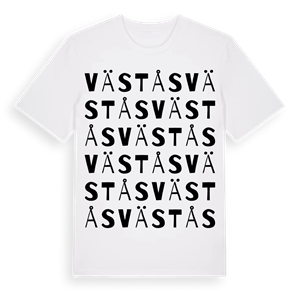 Västås ordlek t-shirt – ekologisk bomull t-shirt från Pinshirt