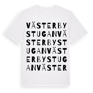 Västerbystugan ordlek t-shirt – ekologisk bomull t-shirt från Pinshirt