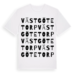 Västgötetorp ordlek t-shirt – ekologisk bomull t-shirt från Pinshirt