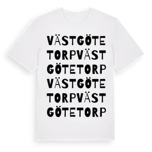 Västgötetorp ordlek t-shirt – ekologisk bomull t-shirt från Pinshirt