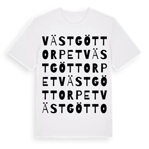 Västgöttorpet ordlek t-shirt – ekologisk bomull t-shirt från Pinshirt