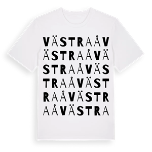 Västra Å ordlek t-shirt – ekologisk bomull t-shirt från Pinshirt