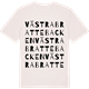 Vintage White t-shirt med Västra Brattebacken ordlek t-shirt