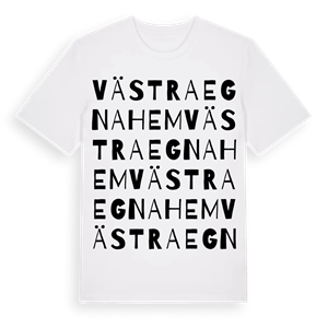 Västra Egnahem ordlek t-shirt – ekologisk bomull t-shirt från Pinshirt