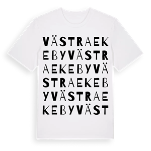 Västra Ekeby ordlek t-shirt – ekologisk bomull t-shirt från Pinshirt