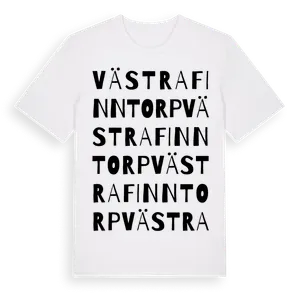 Västra Finntorp ordlek t-shirt – ekologisk bomull t-shirt från Pinshirt