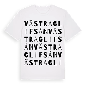 Västra Glifsån ordlek t-shirt – ekologisk bomull t-shirt från Pinshirt