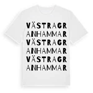 Västra Granhammar ordlek t-shirt – ekologisk bomull t-shirt från Pinshirt