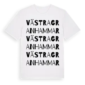 Västra Granhammar ordlek t-shirt – ekologisk bomull t-shirt från Pinshirt