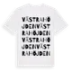 White t-shirt med Västra Höjden ordlek t-shirt