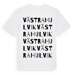 Västra Hulvik ordlek t-shirt – ekologisk bomull t-shirt från Pinshirt