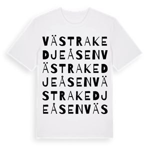 Västra Kedjeåsen ordlek t-shirt – ekologisk bomull t-shirt från PinShirt