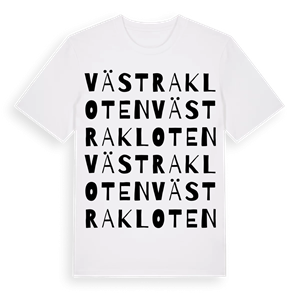 Västra Kloten ordlek t-shirt – ekologisk bomull t-shirt från Pinshirt