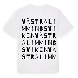 Västra Limmingsviken ordlek t-shirt – ekologisk bomull t-shirt från Pinshirt