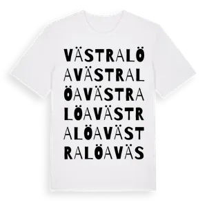 Västra Löa ordlek t-shirt – ekologisk bomull t-shirt från Pinshirt
