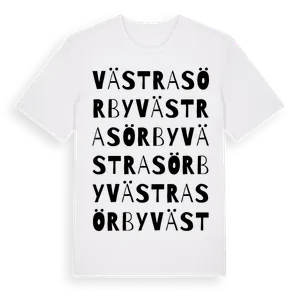 Västra Sörby ordlek t-shirt – ekologisk bomull t-shirt från Pinshirt