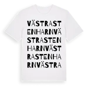 Västra Stenharn ordlek t-shirt – ekologisk bomull t-shirt från Pinshirt