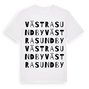 Västra Sundby ordlek t-shirt – ekologisk bomull t-shirt från Pinshirt