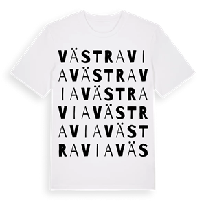 Västra Via ordlek t-shirt – ekologisk bomull t-shirt från Pinshirt