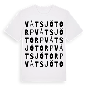 Våtsjötorp ordlek t-shirt – ekologisk bomull t-shirt från Pinshirt