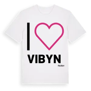 Jag älskar Vibyn t-shirt stort tryck – ekologisk bomull t-shirt från Pinshirt