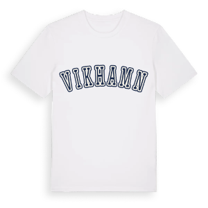 Vikhamn college t-shirt – ekologisk bomull t-shirt från Pinshirt