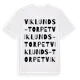 White t-shirt med Viklunds-Torpet ordlek t-shirt