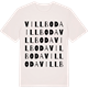 Vintage White t-shirt med Villboda ordlek t-shirt