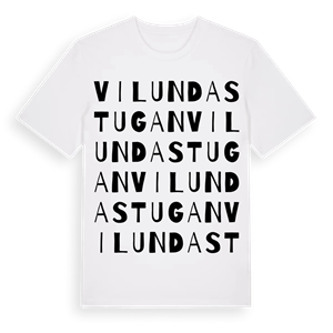 Vilundastugan ordlek t-shirt – ekologisk bomull t-shirt från Pinshirt