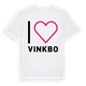 White t-shirt med Jag älskar Vinkbo t-shirt stort tryck