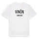 White t-shirt med Vinön i Sverige t-shirt