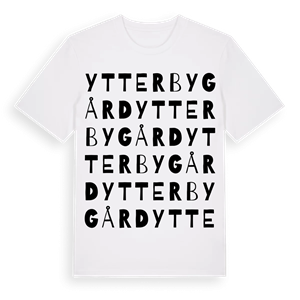 Ytterby gård ordlek t-shirt – ekologisk bomull t-shirt från Pinshirt