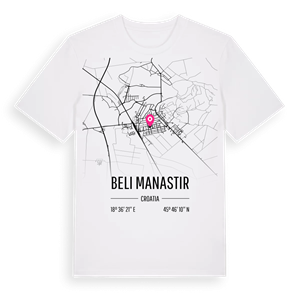 Beli Manastir karta t-shirt – ekologisk bomull t-shirt från Pinshirt