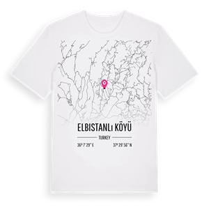 Elbistanlı Köyü karta t-shirt – ekologisk bomull t-shirt från Pinshirt