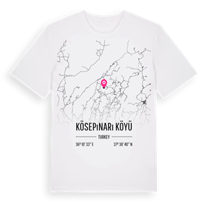 Kösepınarı Köyü karta t-shirt – ekologisk bomull t-shirt från Pinshirt