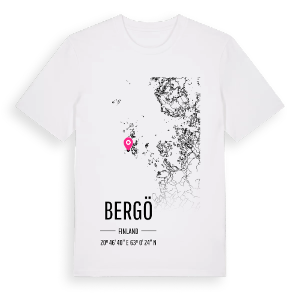 Bergö karta t-shirt – ekologisk bomull t-shirt från Pinshirt